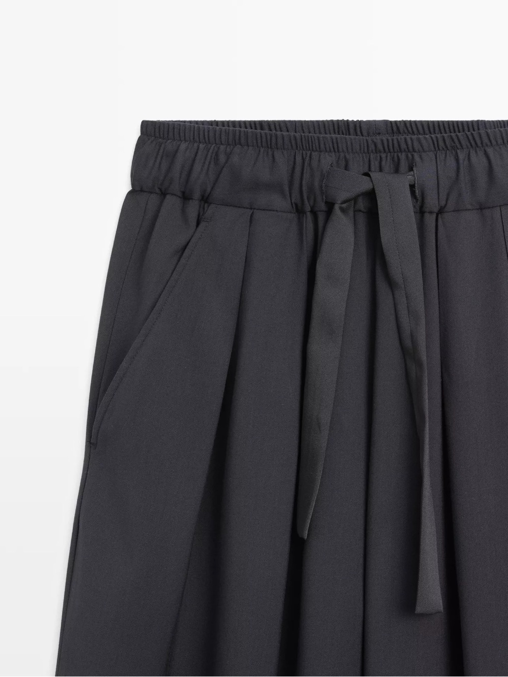 VOLUMINOUS WIDE-LEG PLEATED TROUSERS - Picture 4 of 8